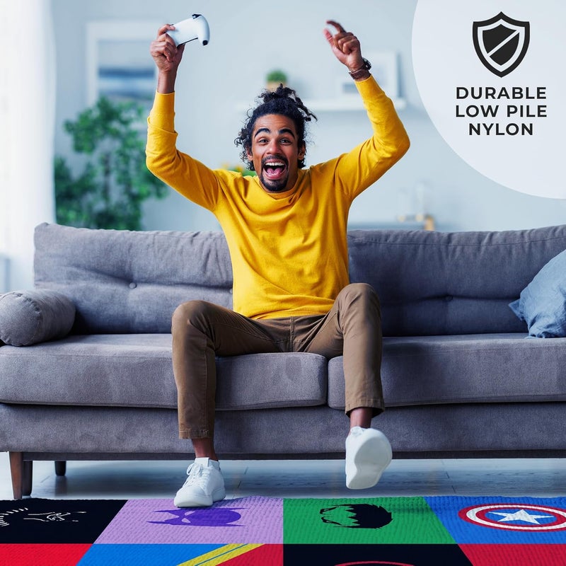 DreamController Avengerrs Custom Rugs for Gamer Room (62x40inch)| Playroom Carpets Inspired by Games & Anime Decor for Gamers | Gamer Room Decor for Kids Teen Anti-Slip Gaming Mats - Image 4